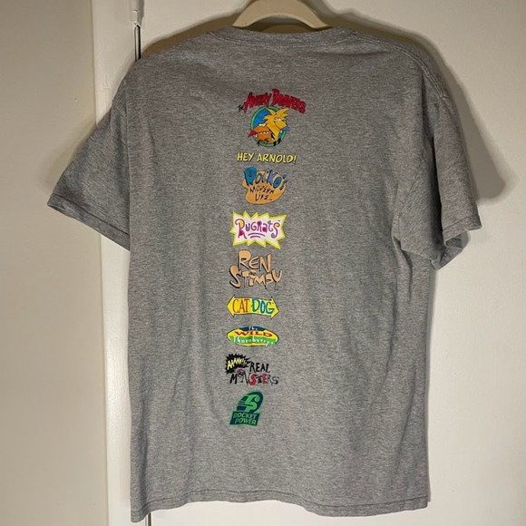 Nicktoons Gray Graphic Tee Crewneck Shirt Short Sleeve Medium - Picture 2 of 3